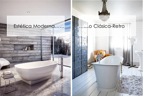 Un baño de estética moderna y vanguardista o clásica-retro. ¿Cual prefieres?