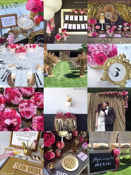 Instafinde #1: Una boda en dorado y fucsia wedding planner zaragoza www.bodasdecuento.com