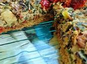 Tarta salada tofu, espinacas, champiñones tomates secos