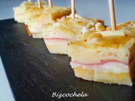 PASTEL DE SANWICH DE JAMÓN Y QUESO