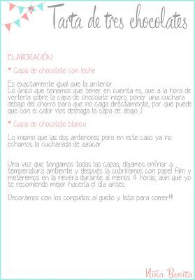 Tarta de tres chocolates