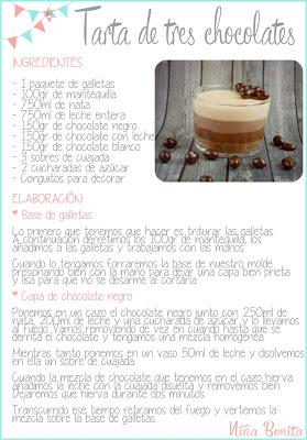 Tarta de tres chocolates
