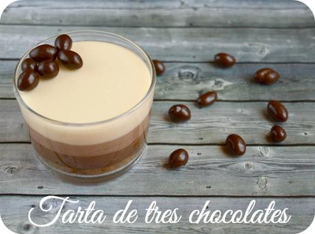 Tarta de tres chocolates