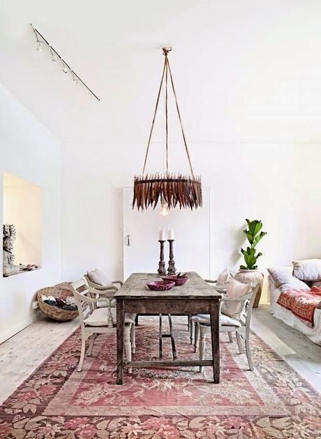 Un comedor de estilo boho