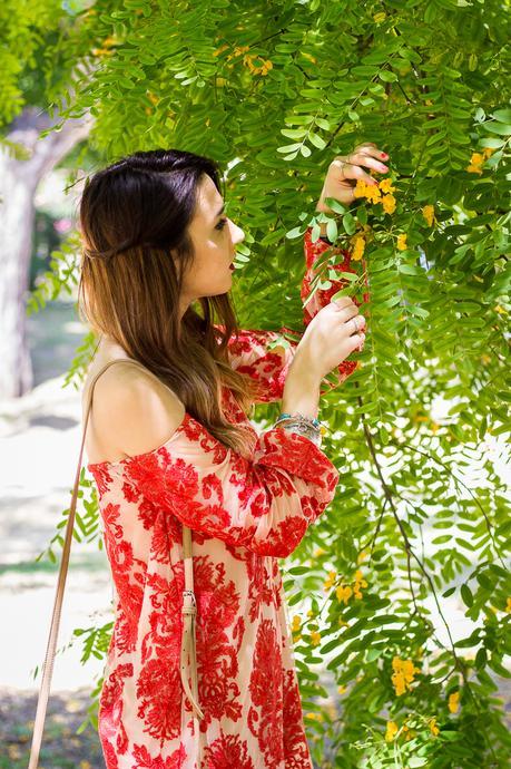 Shoulder Off Boho Dress