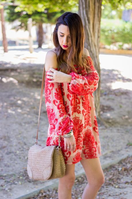 Shoulder Off Boho Dress