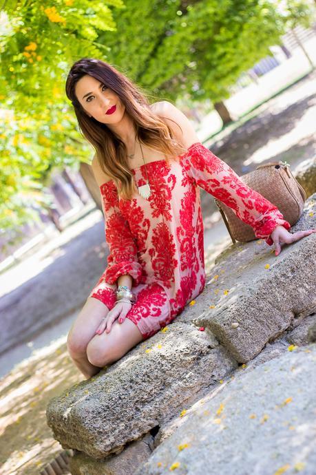 Shoulder Off Boho Dress