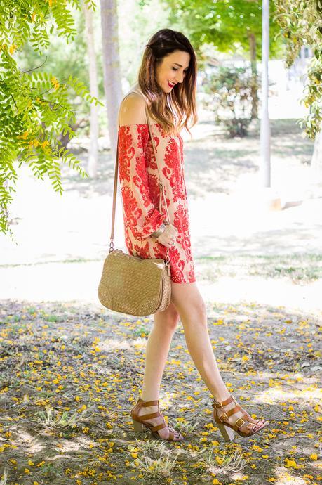 Shoulder Off Boho Dress