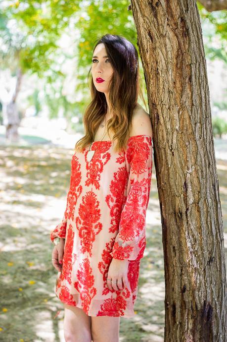 Shoulder Off Boho Dress