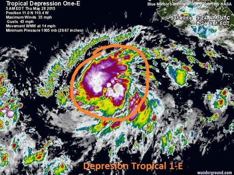 La depresión tropical 1-E se forma en el Pacífico frente a las costas de México