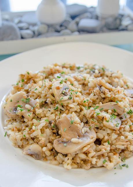 Receta Arroz integral con Quinoa y Champiñones