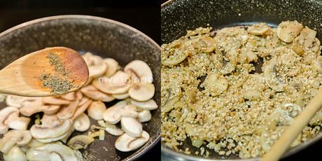 Receta Arroz integral con Quinoa y Champiñones