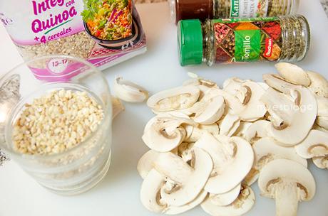 Receta Arroz integral con Quinoa y Champiñones