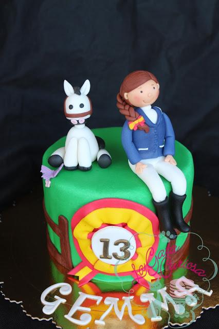 TARTA FONDANT JINETE, CABALLO PARA GEMMA
