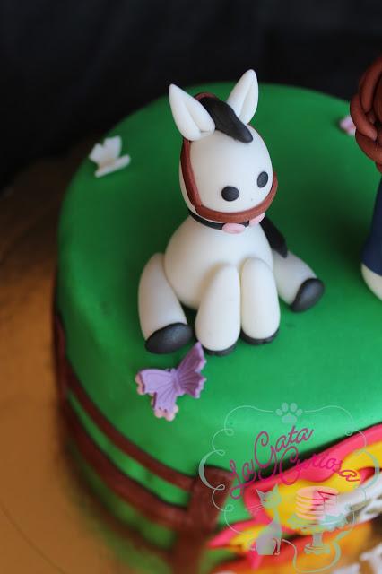 TARTA FONDANT JINETE, CABALLO PARA GEMMA
