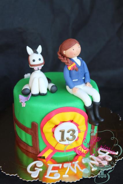TARTA FONDANT JINETE, CABALLO PARA GEMMA