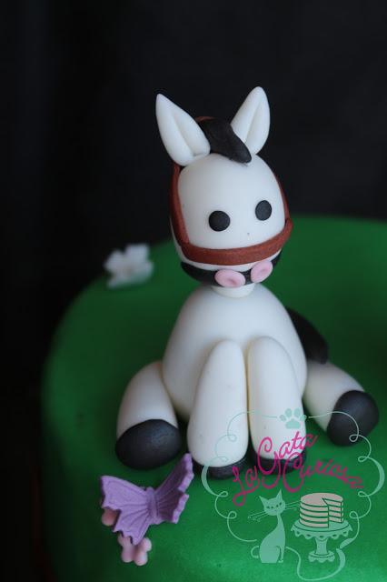TARTA FONDANT JINETE, CABALLO PARA GEMMA