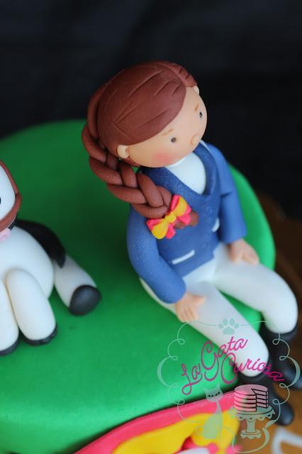 TARTA FONDANT JINETE, CABALLO PARA GEMMA