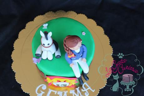 TARTA FONDANT JINETE, CABALLO PARA GEMMA
