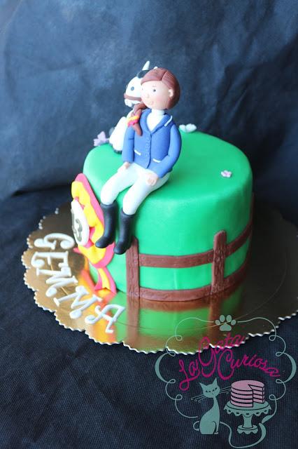TARTA FONDANT JINETE, CABALLO PARA GEMMA