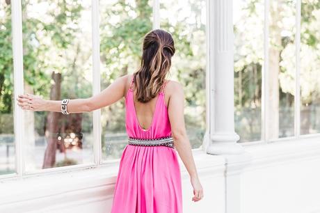 Maje_Gysept_Collection-Long_Pink_Dress-Brown_Sandals-Outfit-Collage_Vintage-Palacio_Cristal-27