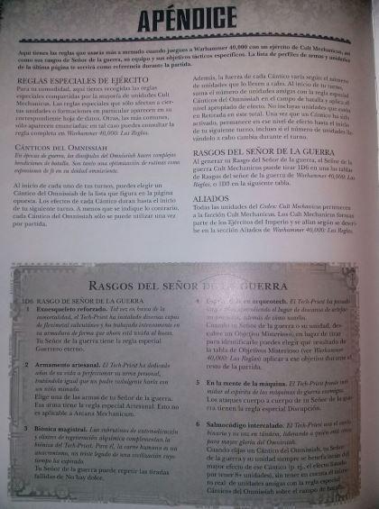 Imagenes del codex Culto Mechanicus en español y alemán
