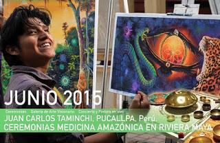 Juan Carlos Taminchi desde las amazonas y tierras peruanas con su arte música y medicina de plantas sagradas a la Riviera Maya.