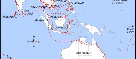 Ruta por Asia y Oceanía. Itinerario y gastos