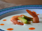 Vichyssoise gambas salteadas