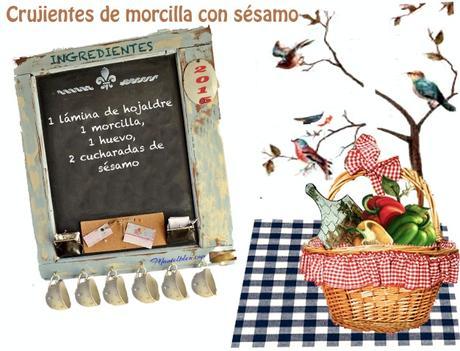 Crujiente de morcilla con sésamo Crujiente de morcilla con sésamo