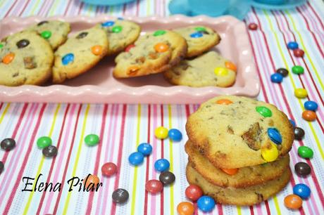 Cookies con trocitos de chocolate con leche y m&m's