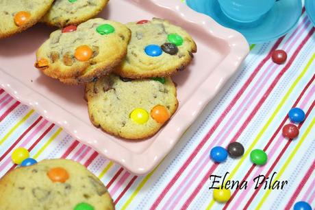 Cookies con trocitos de chocolate con leche y m&m's