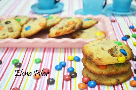 Cookies con trocitos de chocolate con leche y m&m's