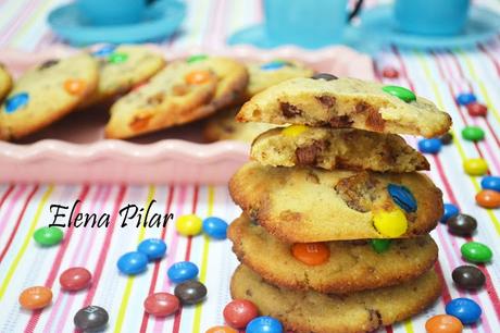 Cookies con trocitos de chocolate con leche y m&m's
