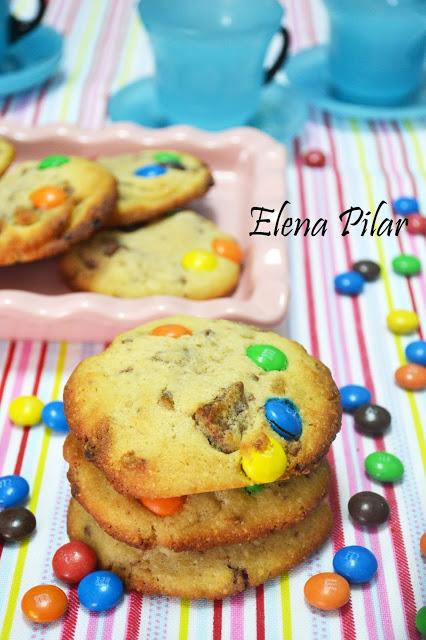 Cookies con trocitos de chocolate con leche y m&m's