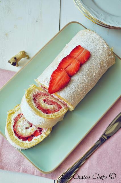 Mascarpone & Strawberry Swiss Roll