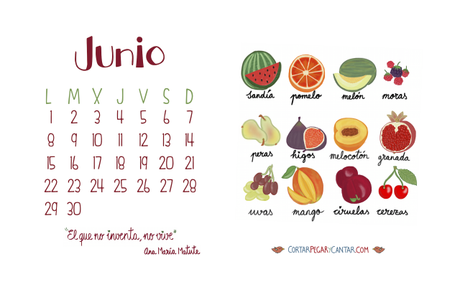 Calendario Junio