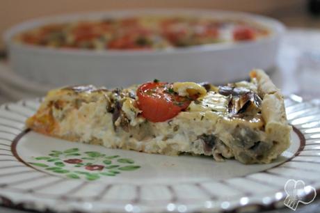 Tarta Salada de Berenjenas, cherry y feta