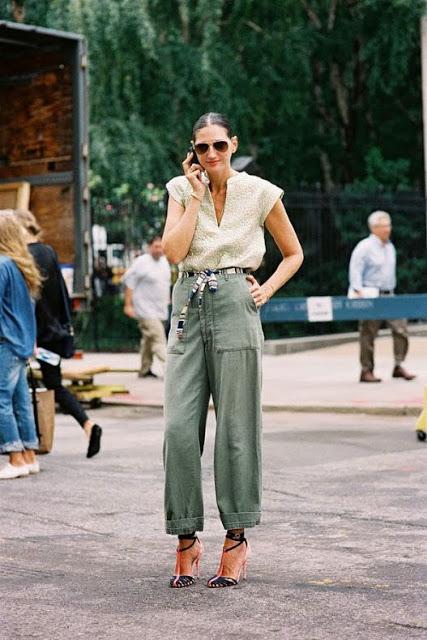 STREET STYLE INSPIRATION;  STYILISH KHAKI.-