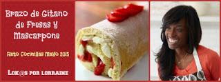 Brazo de gitano relleno de mascarpone y fresas