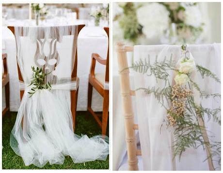 Decorar con telas las sillas para una boda