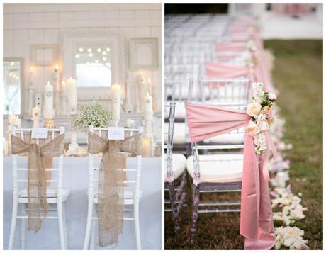 Decorar con telas las sillas para una boda