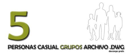 8 bloques gratis .dwg. Silueta de padres con hijos. Archivo 6