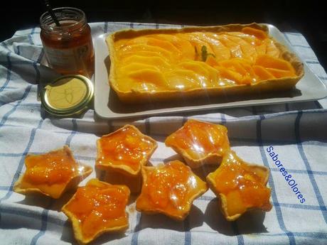 TARTA DE PAPAYA  CON CREMA DE LIMON Y JALEA DE ORQUIDEA