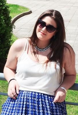 Outfit Of The Day ~ Maxi Skirt White & Blue ~ Falda larga