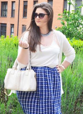 Outfit Of The Day ~ Maxi Skirt White & Blue ~ Falda larga