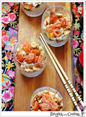 Ensalada Sushi o Sushi desestructurado