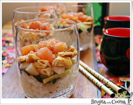 Ensalada Sushi o Sushi desestructurado
