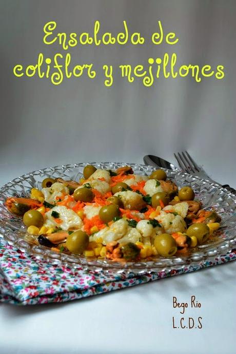 Ensalada de coliflor y mejillones