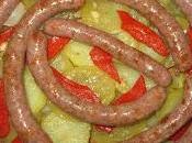 Salchichas patatas horno